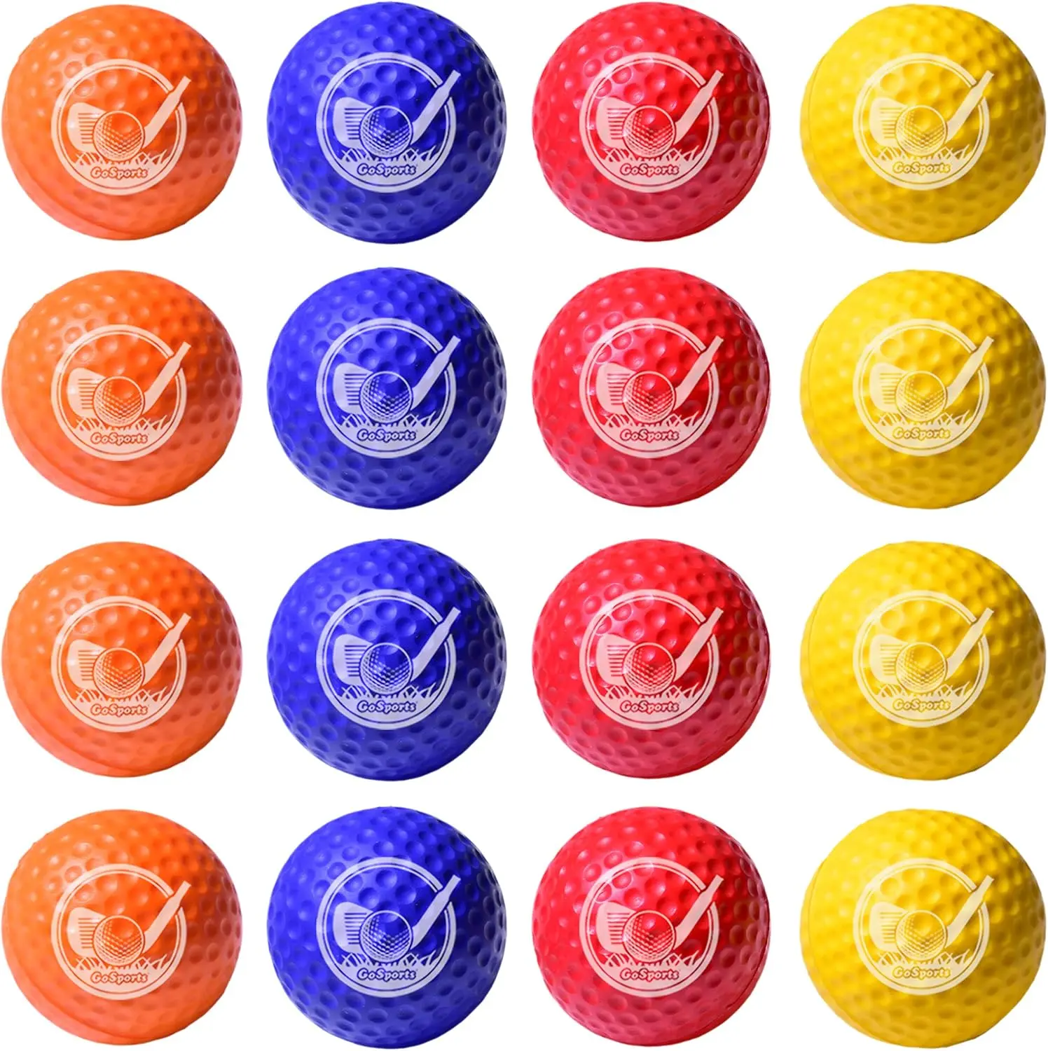 Foam Golf Practice Balls – Indoor & Outdoor Training Balls with Realistic Feel Dimple Design, Long-Lasting Safe Construction, and Storage Tote