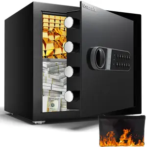 Novasafe 1.4 Cu Ft Digital Password Safe with Emergency Key, LED Lighting, Anti-Pry Structure - Must-Have Home Safe for Valuables Protection