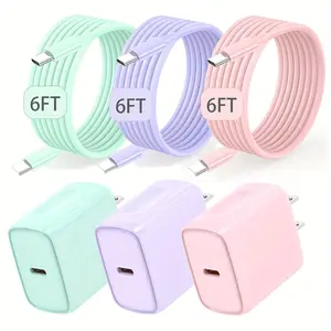 [3PCS]For iPhone 17/16 Charger Fast Charging, 20W USB C Charger Block Type C Charger 6ft Cord Wall Charger Compatible for LPhone 15-17 Series, Galaxy S25/S24+ And More