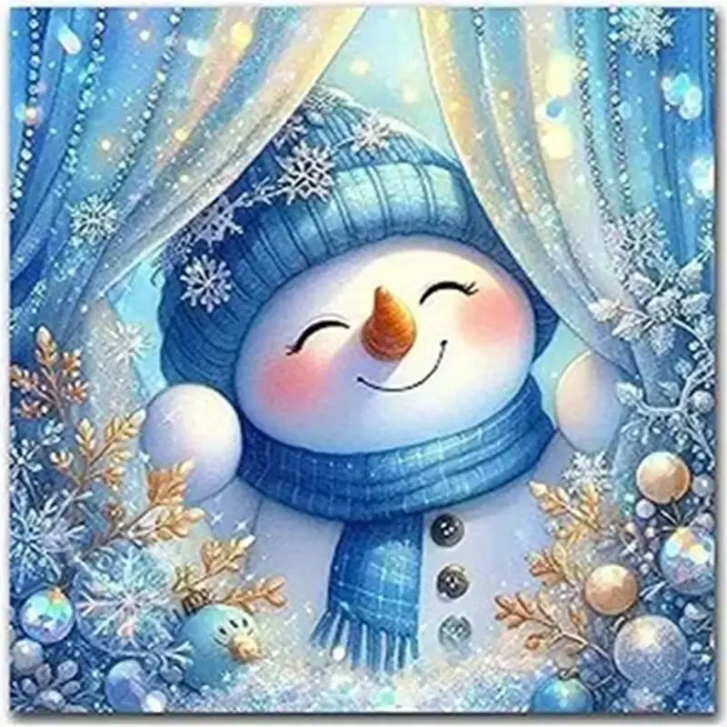 New Arrival DIY 5D Diamond Painting Kit, Snowman Theme Full Drill Mosaic Craft, Home Wall Decor Gift, Handmade Gifts, Small Size