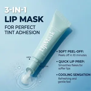 soothing prep Lip Mask - Gentle Exfoliator for Lips, Hygienic & Easy Application, Soothing Prep Peel Off Lip Mask, Hydrating Lip Primer Mask for Smooth Lips, Prep Base for Lip Tint & Lipstick Makeup