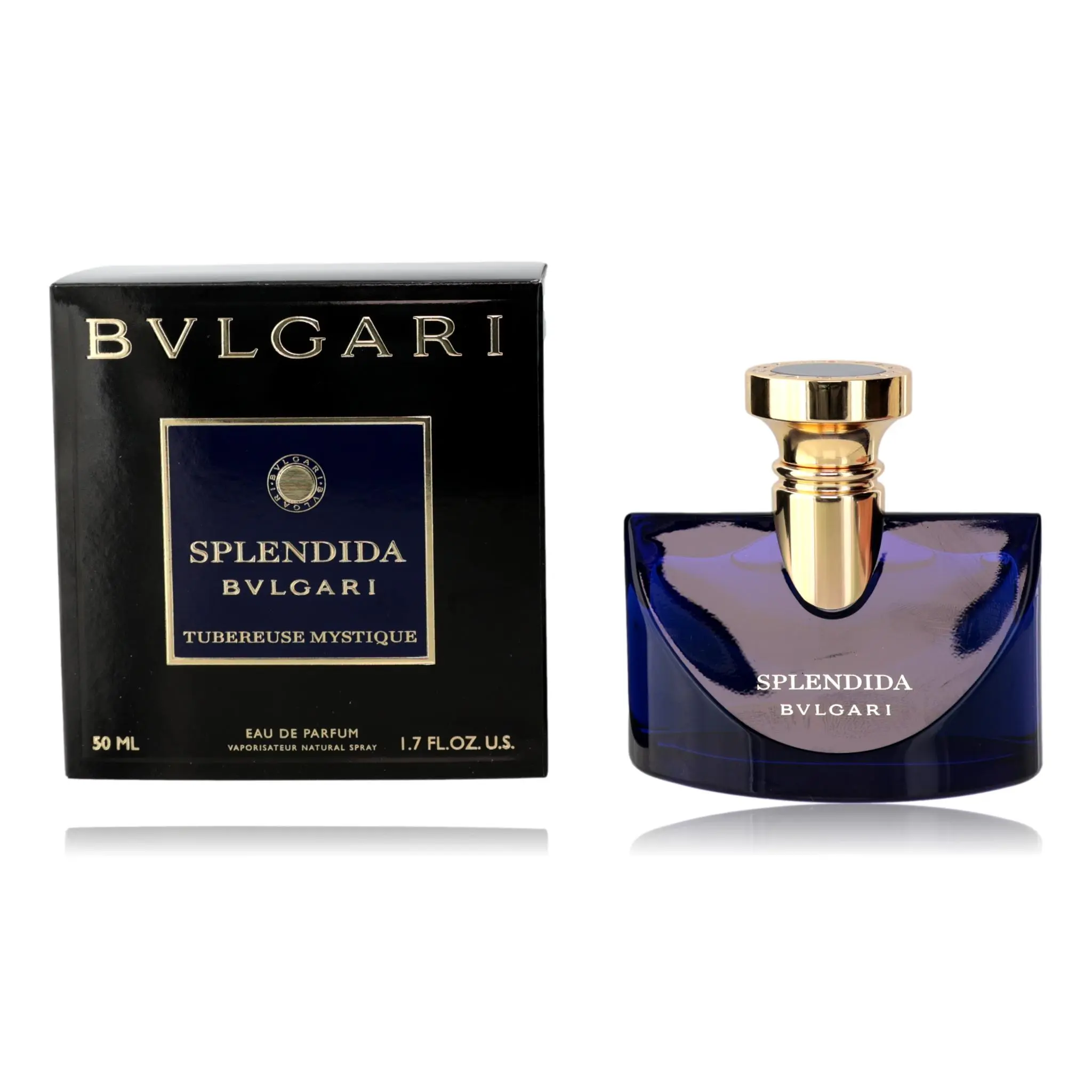 Splendida Tubereuse Mystique Fine Eau de Parfum Spray - Bvlgari Unisex Fragrance, 1.7 oz, Blue Designer Bottle, Tuberose