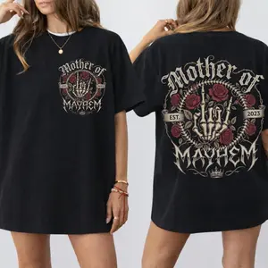 Goth Mom Shirt, Mother of Mayhem Graphic Tee, Tattoo Style Mom Top, Dark Aesthetic Gift for Mom