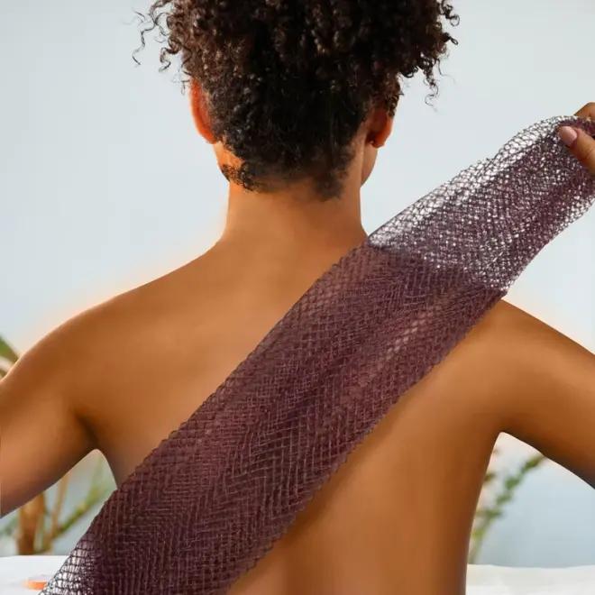 African Net Sponge Authentic - Exfoliating Back Scrub Bath Sponge with Knots - Afro Scrub Body Scrubber Exfoliator Washcloth - African Body Care Daily Use Shower Essentials