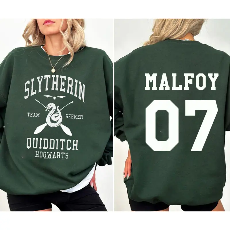 Draco 07 Quidditch Seeker Shirt, Harry Hogwarts, Slytherin House, Dracotok Bookish Shirt, Movie Wizards House Tee, Gift for HP Fans