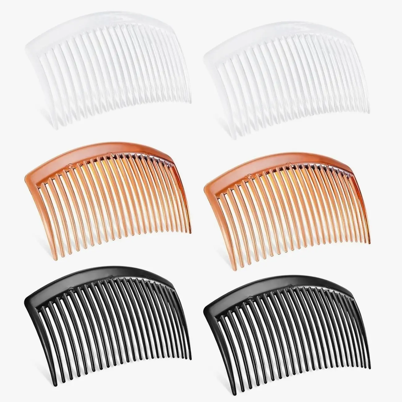 Hair Side Comb with 3 Colors, Professional Barber Comb for Styling and Grooming, French Combs for Wedding, Dating and More