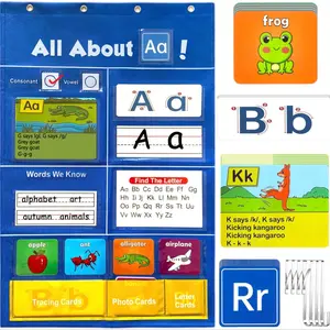 Alphabet Learning Pocket Chart, Letter Recognition Tool, Classroom Wall Chart, Visual Learning Tools Supports Early Literacy/Interactive Homeschool Aid for Kindergarten
