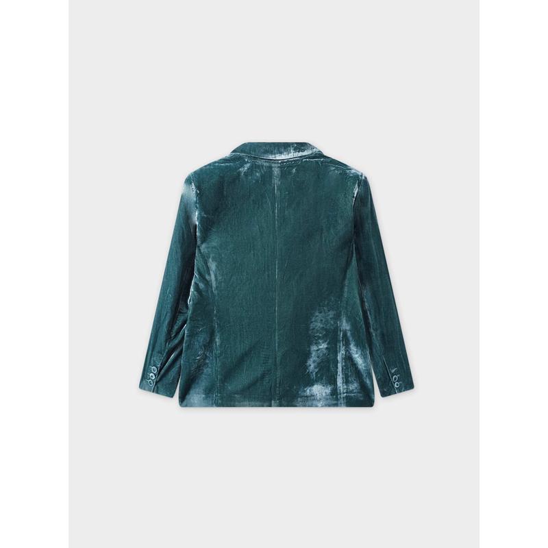 Velvet Blazer-Teal