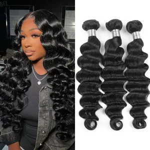 LUCKOCKOS 14A Loose Wave 100% Human Hair Bundles Raw Virgin   Unprocessed Brazilian Deep Wave Extensions