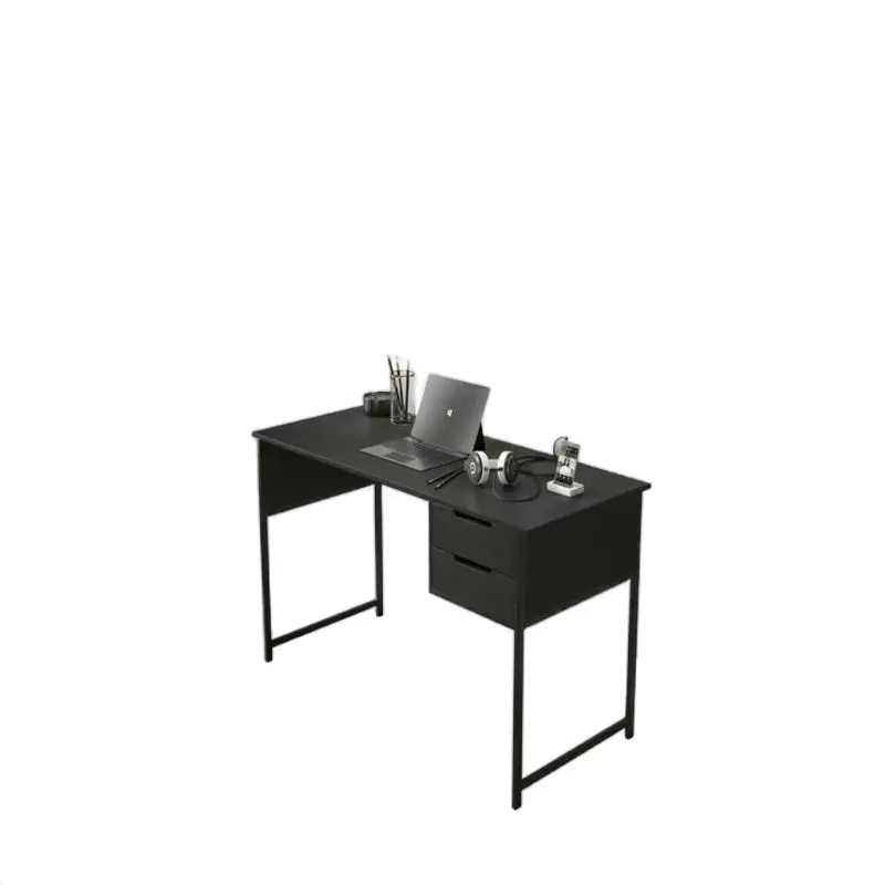 Modern Minimal Writing  with Drawers Notebook Workstation brown legs work from home desk Storage Laptop gamingdesk