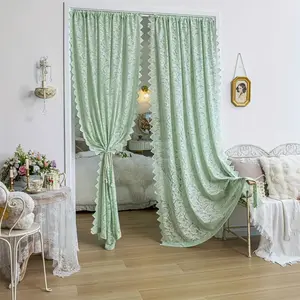 1pc elegant phoenix tail lace chiffon curtain, suitable for living room, kitchen and home decoration.