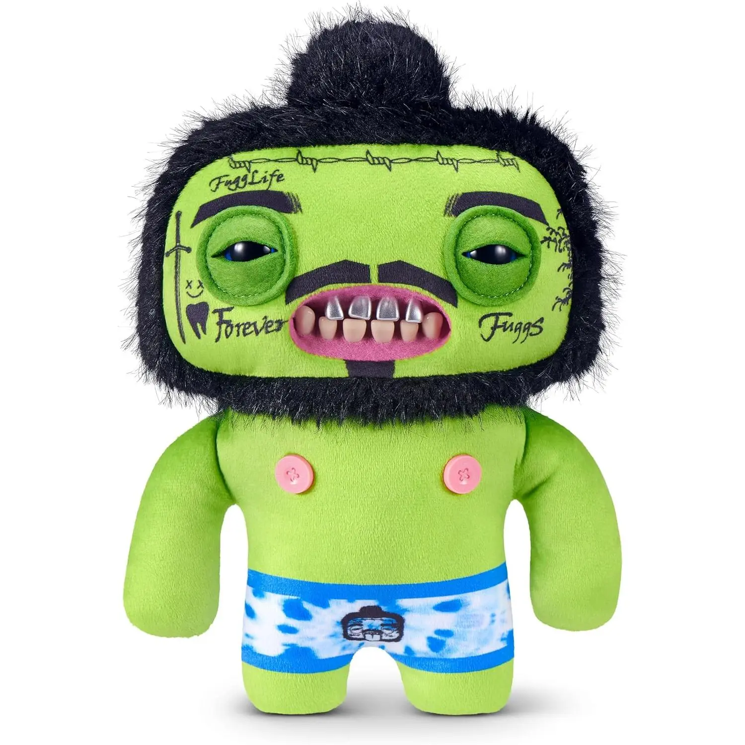 Fuggler Fugg Stars 9-Inch Plush Toy (Rhymer Mcslimer) by ZURU – Funny Ugly Monster Stuffed Animal with Human-Like Teeth, Collectible Plush for Kids, Tweens, Teens, Adults & Plush Fans