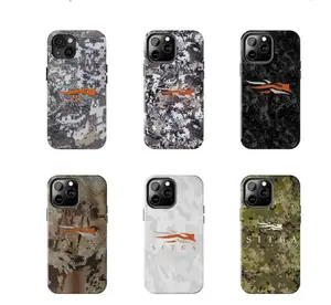 Digital Camo Sitka Phone Case - Sitka Snow Camo Phone Case - Mossy Oak Style Camo Case - for iPhone 7-17 Pro Max / for Samsung S21-S25 Ultra