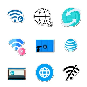 AT&T Internet Services Pack 9 PCS Sticker Vinyl, Art Car Wall Kid Phone Book Stickers, Funny Sticker Decal Decor