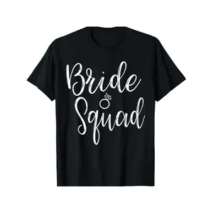 Bride Squad Bachelorette Party Bridesmaid Bridal Shower T-Shirt Crew Neck Summer Comfortable Casual Short Sleeve T-Shirt