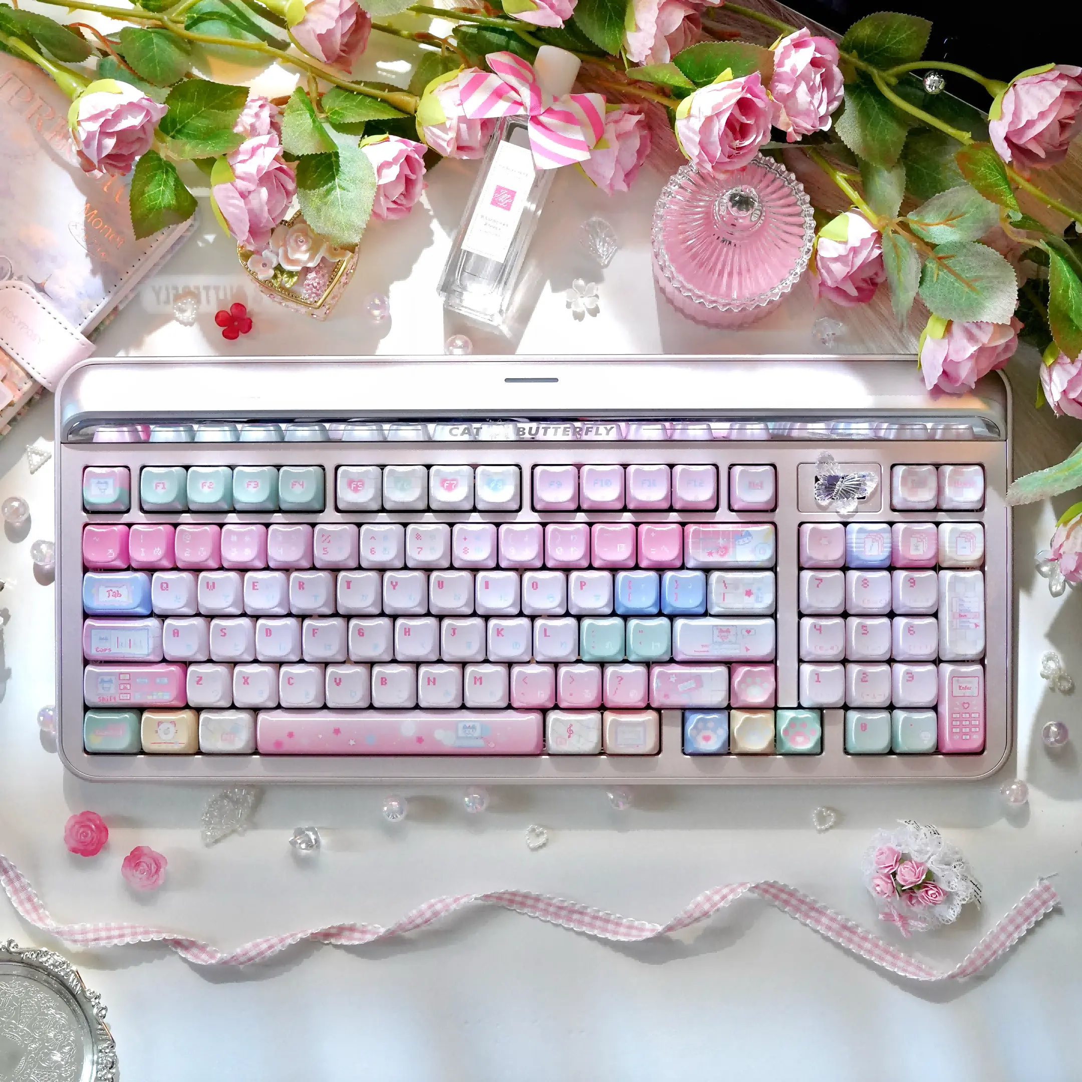 Maorbeng MAO Profile Metal Painted Dye-Sub Keycaps, 113-Cross Stem Non-Shine Through Key Caps for Custom Mechanical Keyboards