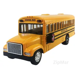 Kinsmart 6.5" inch Yellow School Bus Diecast Model pull back action openable doors