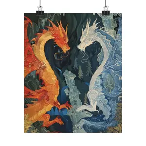 Dragon Wall Art, Fantasy Poster, Fantasy Art Print, Matte Vertical Poster, Gamer Gifts, Fantasy Gifts