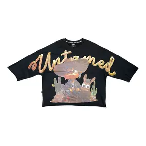 SW5129 - Untamed Stride Graphic Cropped Top T-Shirt