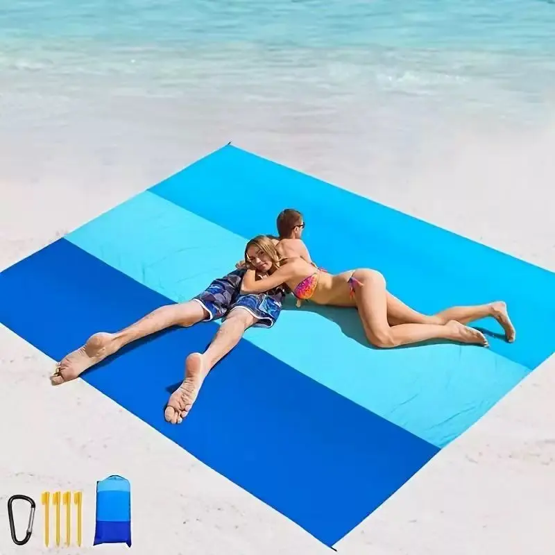 Large Lightweight Outdoor Beach Blanket for 4-7 People, Sandproof Picnic Mat, Perfect for Beach Travel, Camping, Hiking