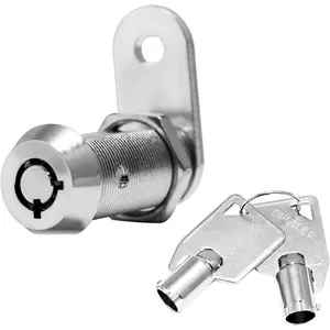 Tubular Cam Lock with 1-1/8" Cylinder - Chrome Finish, Keyed Alike, Lock Replacement for RV Camper Cabinet ATM Vending Machine Tool Box File Cabinet Arcade