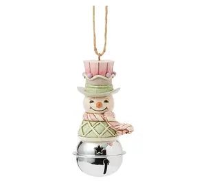 Jim Shore Heartwood Sweets Snowman Bell HangingOrnament 3.5"H