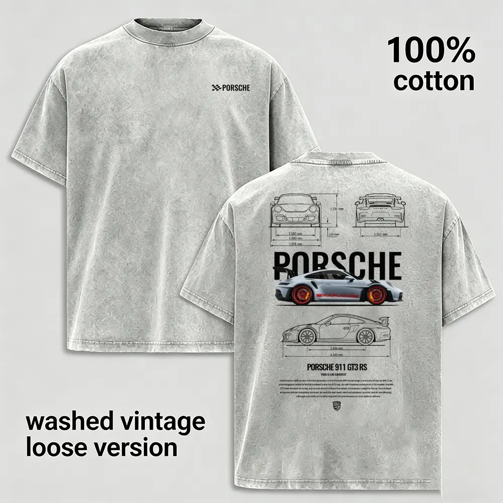 Vintage Sports Car Blueprint Graphic T-Shirt for Men, Washed 100% Cotton Oversized Tee, Retro Performance Coupe Sketch Print Shirt, Automotive Enthusiast Streetwear, Loose Fit Crewneck Casual Graphic Tee, Soft Breathable Unisex Gift
