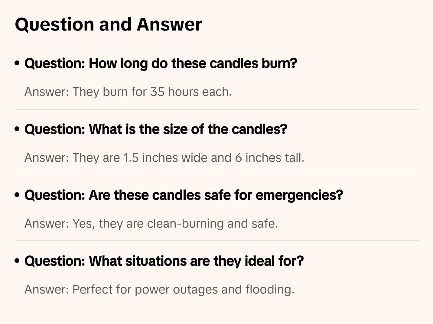 100% Pure Beeswax Emergency Candles