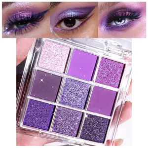 Mermaid Eyeshadow Palette - Highly Pigmented Waterproof Mauve to Bright Purple Pink Sparkling Glitter Shimmer - Cosmetic Makeup