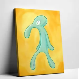 Bold And Brash Squidward Canvas Modern Poster Art Yellow Canvas Art Home Decor Wall Art Eco-Friendly Fade-Resistant Water proof UV-Protected Vibrant Colors - Decoration