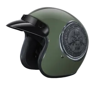 DOT Approved Daytona Cruiser Open Face Motorcycle Helmet - Men, Women & Youth - With Visor & Graphics - W/ 2nd Amendment Seal