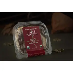 Organic RTFC Carob Confetti Cheesecake - 6 oz Individually Packaged, Gluten Free, Dairy Free, Refined Sugar Free, Hand Crafted, Best in Refrigerator for 3 Weeks to 1 Month