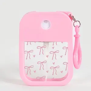 Butterfly Print 38ML Apple Card Spray Bottle with Rotating Clip, Travel Portable Reusable Alcohol Disinfectant Spray Bottle