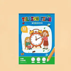 This workbook, Kindergarten workbooks, is for children to learn timekeeping and suitable for kindergarten activities at home. It includes reading and math worksheets, and is suitable for classroom teaching and back-to-school supplies