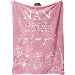 Nan Gifts from Grandchildren, Flannel Blanket Gifts for Nan Christmas, Nanny Nana Birthday Gifts, for Grandma, Nan, Nana, Nanny