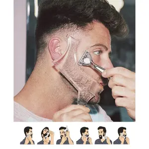 Beard Shaping Tool for Men, Facial Hair Shaping Template with Levelling Marks, Symmetric Beard Trimming Guide for Cheek Neck Jaw Line, Professional Home Beard Grooming Tool with Instruction Guide