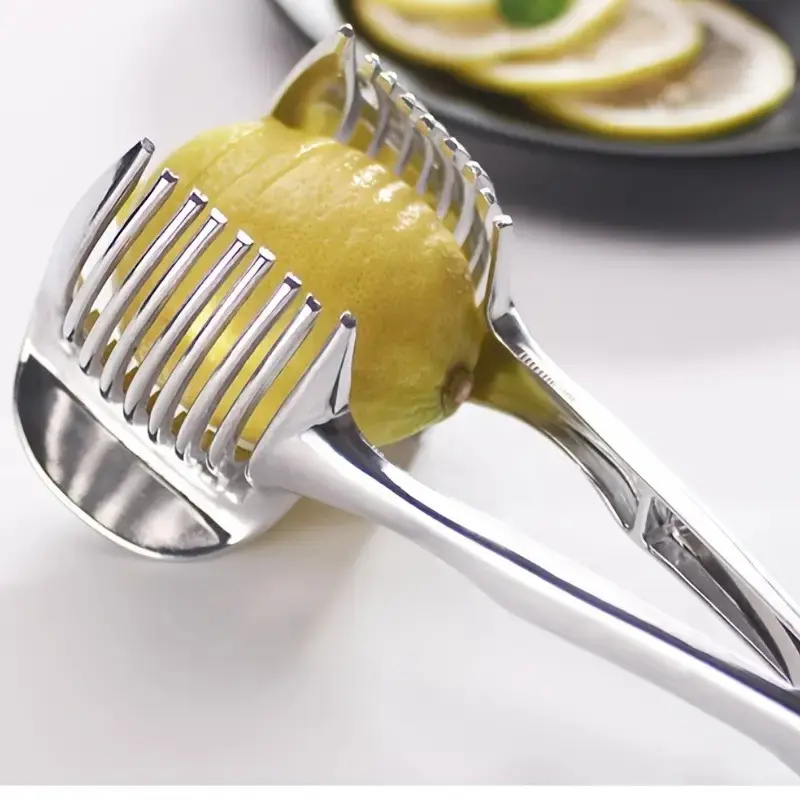 Multi-Blade Stainless Steel Tomato & Lemon Slicer, Fruit Vegetable Slicer, Effortless Kitchen Tool for Tomatoes, Lemons, and Onions, Durable and Easy to Use, Kitchen Fruit Utensil