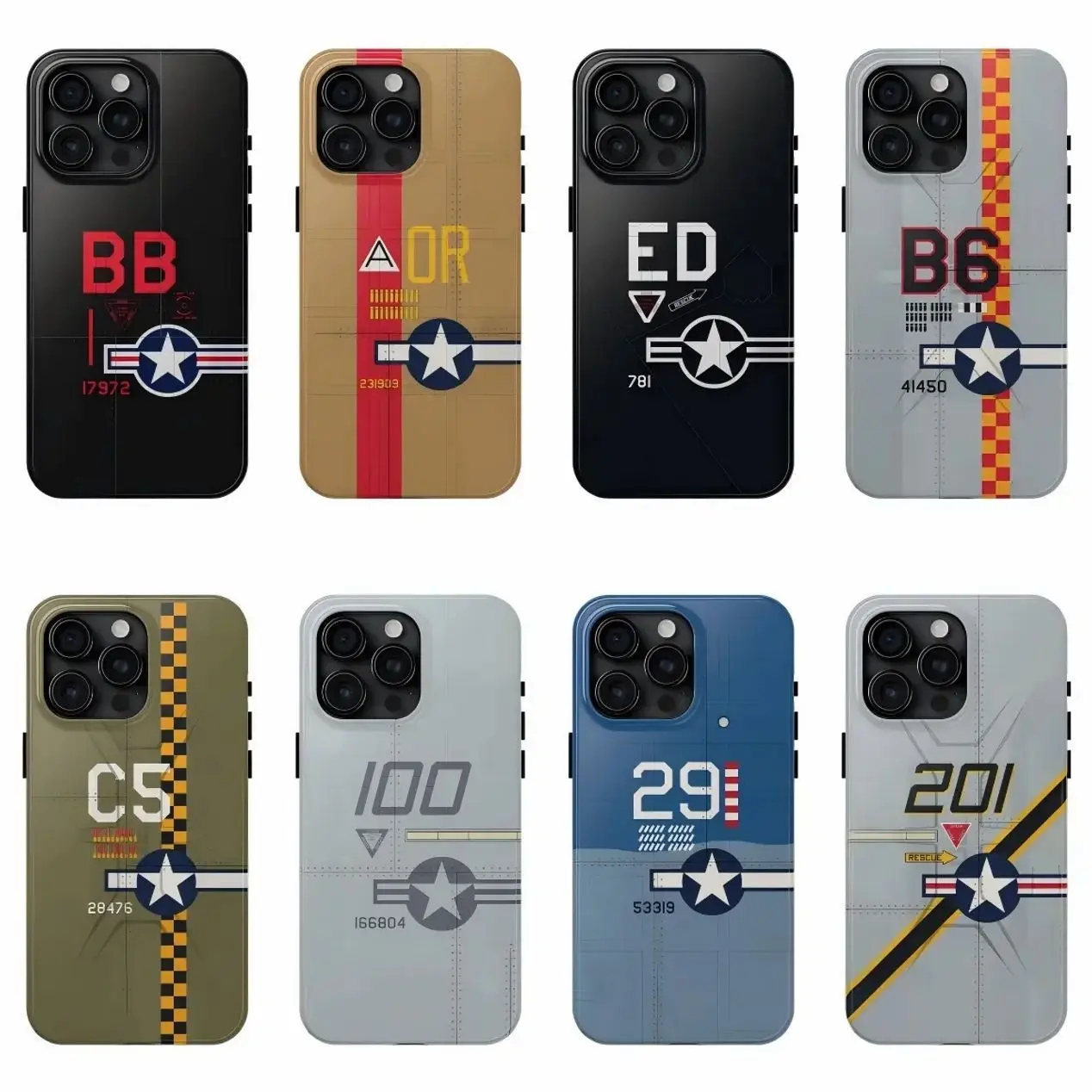US Military Fighter Jet Blueprint Phone Case | F-22 Raptor, F-35, B-2 Spirit, A-10 Aircraft Cover for iPhone & Samsung