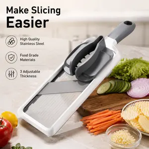 Adjustable Mandoline Slicer, Multifunctional Vegetable Chopper with Safety Guard, Kitchen Gadget for Slicing, Shredding & Julienne, Easy Clean Cutter for Meal Prep, Perfect for Potatoes, Carrots, Onions & All Kinds of Fruits & Veggies