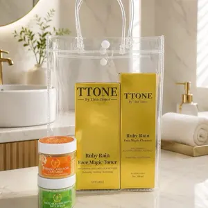 TTONE. Ruby Rain Face  glowing cleaner & Toner set 2 with free mask and scrub