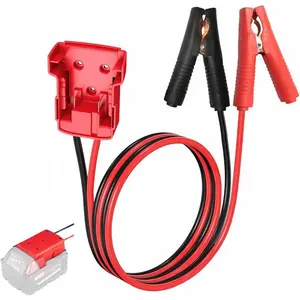 Jumper Cables with Adapter for Milwaukee M18 18V  Jumper Starter, Automotive Booster Cables 2ft 8AWG  Power Tool Line,  wire temperature resistance 392?
