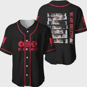 K-pop Boy Band Baseball Jersey, Print Baseball Jersey, Sport Jersey for Men and Women,World tour 2026, Vibes, Gift for army