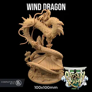 Wind Dragon Elemental Eastern Asian | The Dragon Trappers Lodge | 32mm Scale | Miniature RPG Mini DnD Dungeons and Dragons Wargame