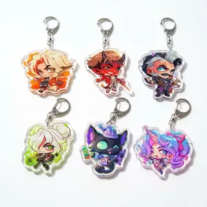 Deadlock Acrylic Keychains, Cartoon Chibi Rem Graves Silver Venator Celeste Apollo Keychains Deadlock Keyrings