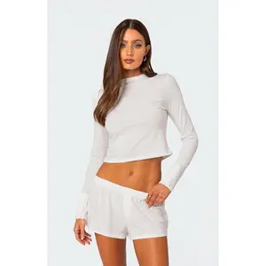 Edikted Women's Homey Pointelle Long Sleeve