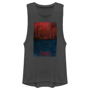Juniors Womens Stranger Things Creel Household in The Upside Down Festival Muscle Tee