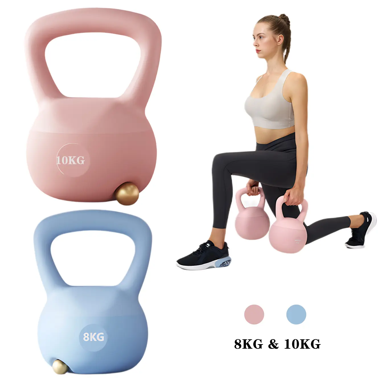 Neoprene Soft Kettlebell 8kg - Wide Grip Anti-Slip Handle, Floor-Protecting Sides, PVC Base Drop Cushioning, Durable Lightweight Home Fitness Equipment for Beginners, Full-Body Strength & Resistance Training Gear
