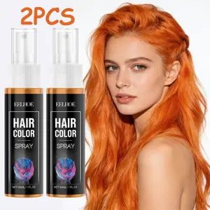 2Pcs Orange Disposable Hair Color Spray, even spray for natural shiny hair tone, moisturize and smooth hair strands, temporary color ideal for party festival costume, portable mini design easy to carry for quick touch-up