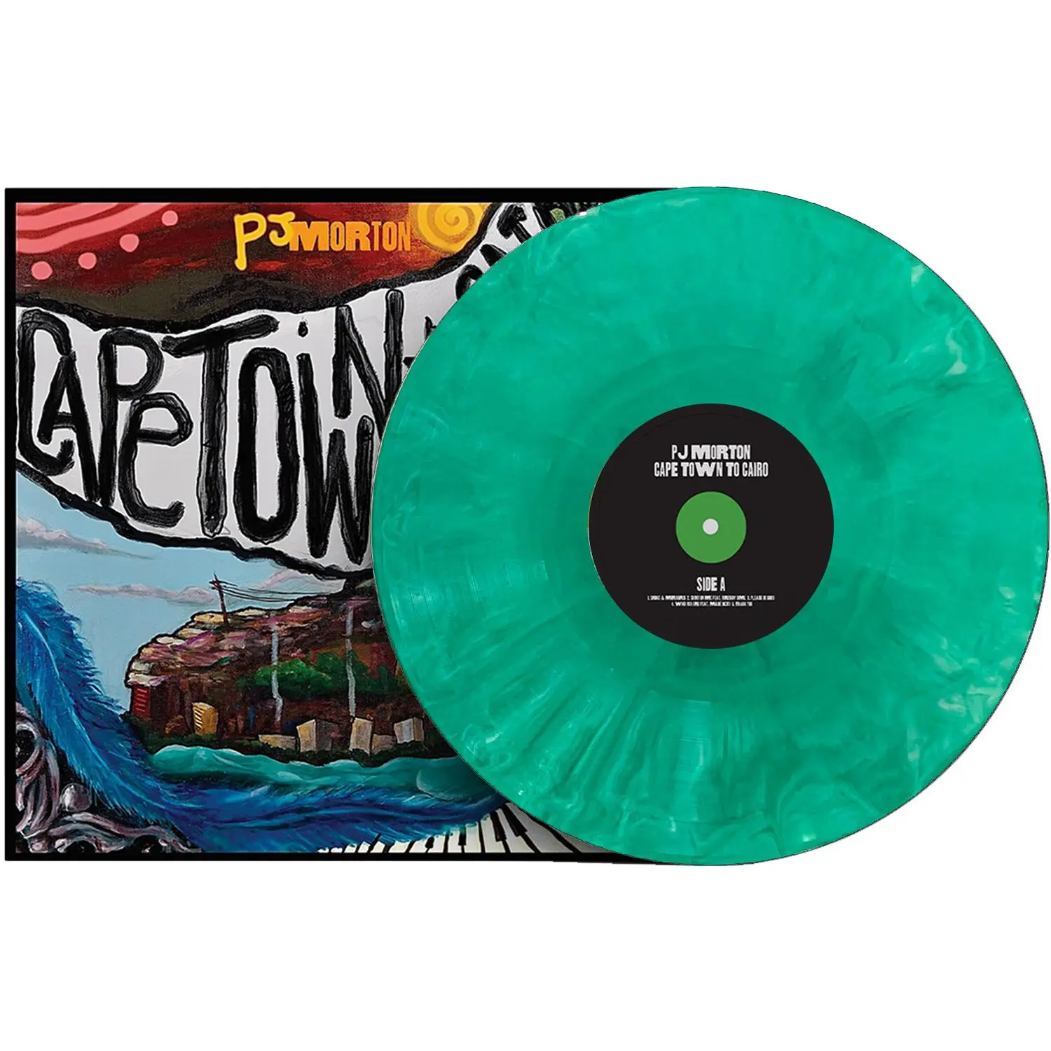 PJ Morton - Cape Town to Cairo - Green Marble  [VINYL RECORD - LP] Colored Vinyl, Gatefold LP Jacket, Green