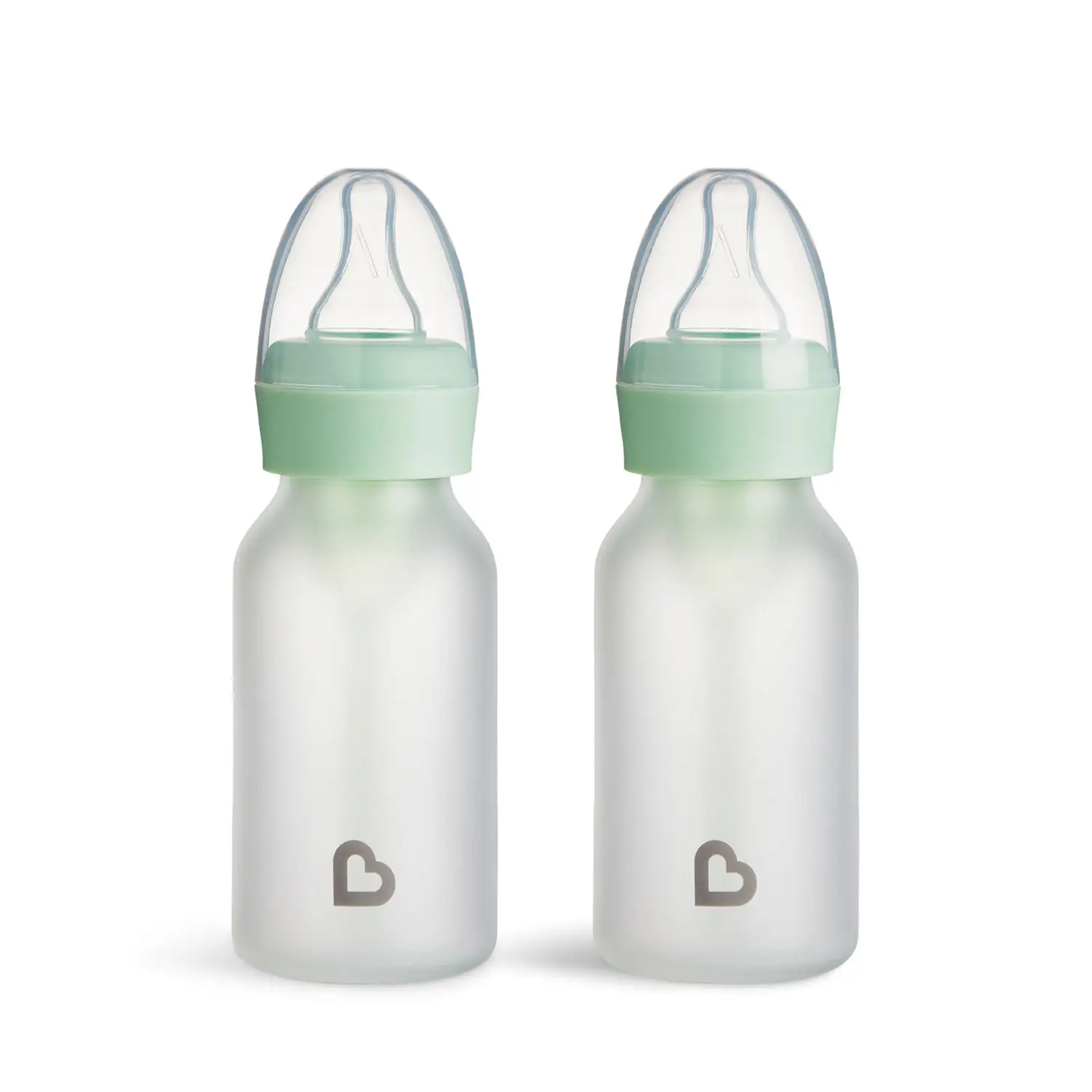 Munchkin Bond Silicone Glass Baby Bottle - Anti-Colic Feeding System with Natural Feel Nipple, 2pk
